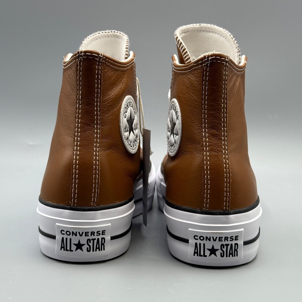 Converse Women's 5.5 Platform Sneakers Leather Brown CTAS Lift Hi A14907C - Picture 6 of 11